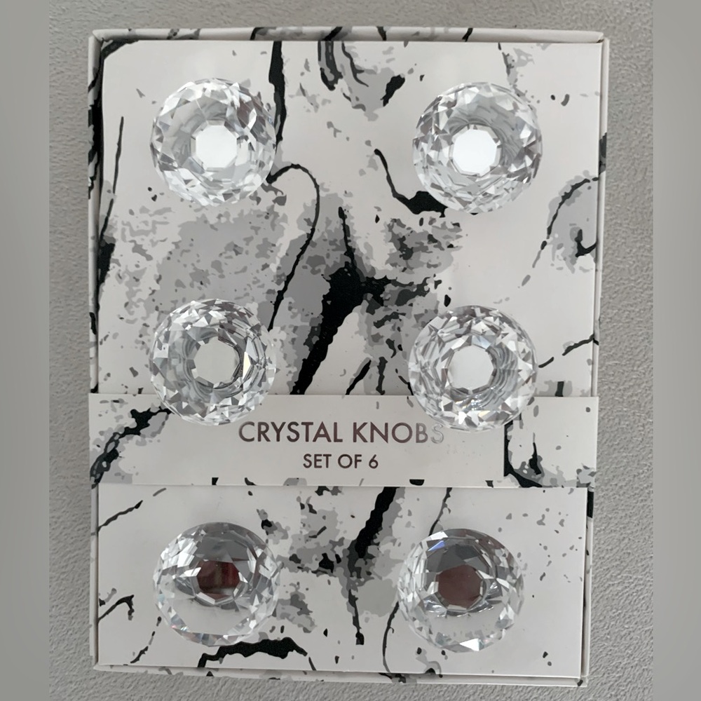 New Isaac Jacobs 6 Pc Set Crystal Glass Ball Cabinet Drawer Pull Handle Knob